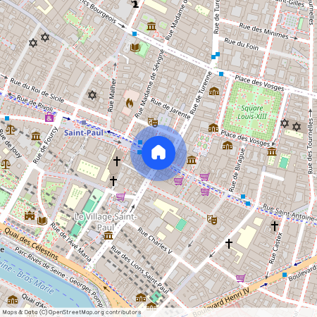 Rue Saint Antoine et Rue Saint Paul 75004 Paris (4e arrondissement)