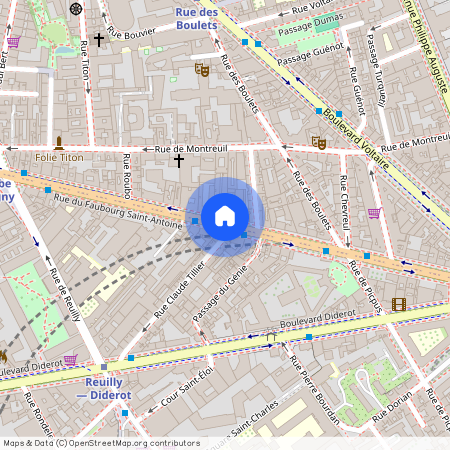 Rue de Chevreul entre rue de Montreuil et rue du Faubourg Saint-Antoine 75011 Paris (11e arrondissement)