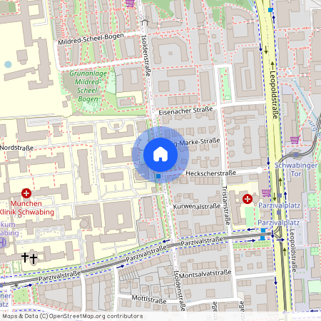 Isoldenstraße, 80804 München Schwabing ca. 4, 0 km north of Munich-center