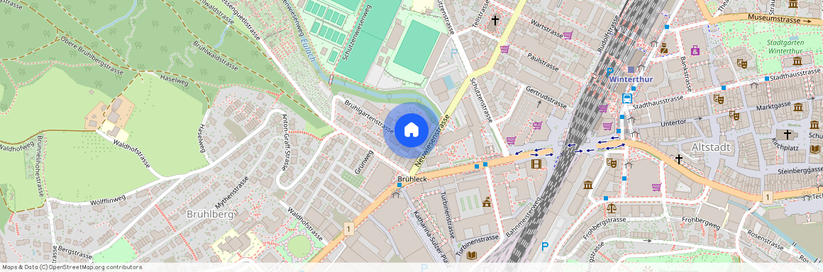 Brühlgartenstrasse 4, 8400 Winterthur, Lageplan