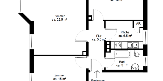 Helle Wohnung - ruhig gelegen - Foto 3