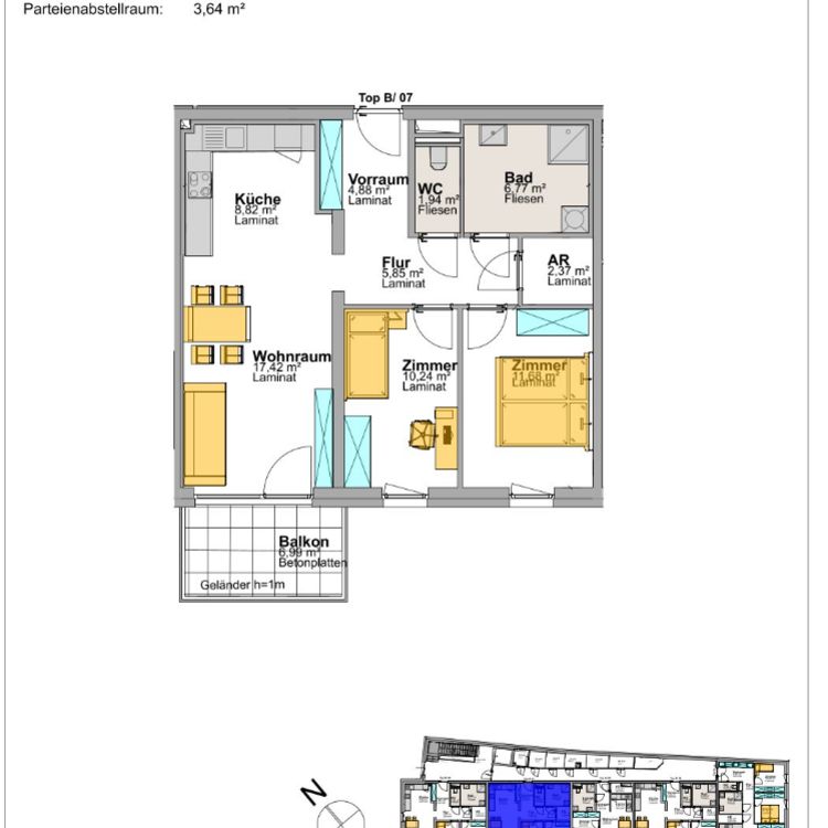 kompakte 3-Zimmer-Wohnung Top B7 - Foto 2