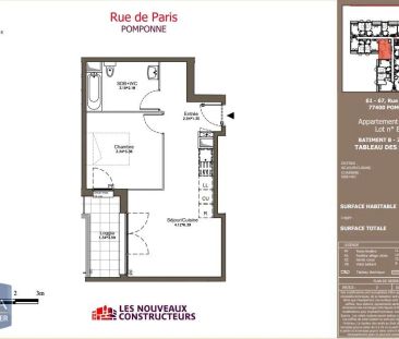 Appartement à louer 2 pièces 43.82m² - Photo 2
