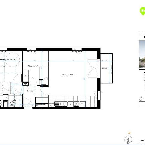 Location Appartement 3 pièces 65m² CHAMBRAY LES TOURS 37170 - Photo 2