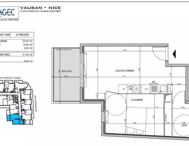 location Appartement T2 DE 41.3m² À NICE - Photo 1