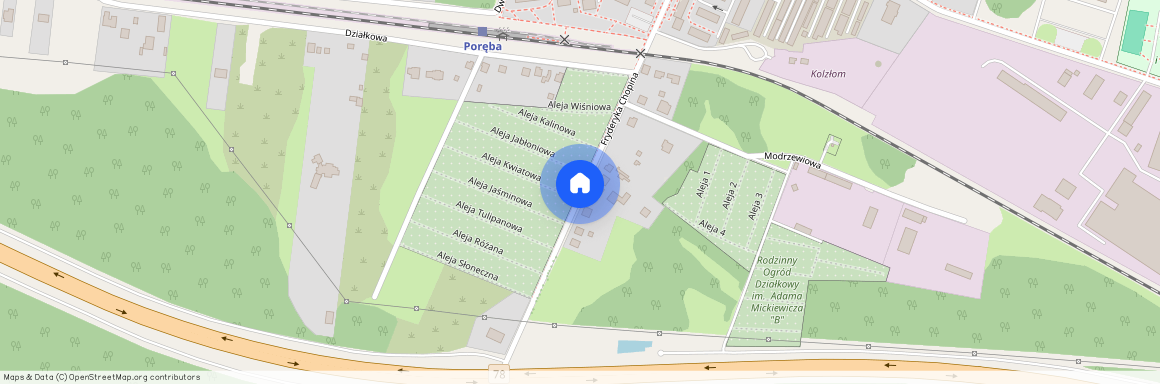 ul. Fryderyka Chopina, Poręba, zawierciański, śląskie