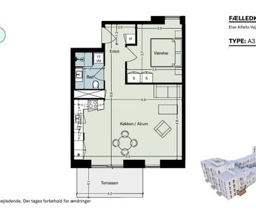 Stor og lys 2-værelses lejlighed med god, egen terrasse og tæt på o... - Photo 4