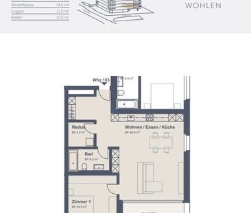 2.5 Zimmer, 75 m², 1. Stock - Photo 5