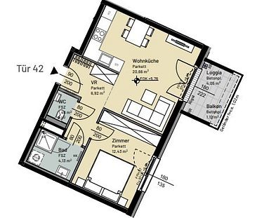 Erstbezug: 2-Zimmer-Wohnung mit Loggia/Balkon - in Grünruhelage in 1210 Wien zu mieten - Photo 5