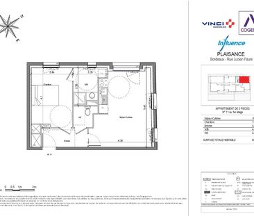 location Appartement T2 DE 43.31m² À BORDEAUX - Photo 2
