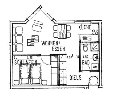 2-Raum-Wohnung, 46,3 m² im 1. OG, ruhige Lage in Gera-Aga - Foto 2