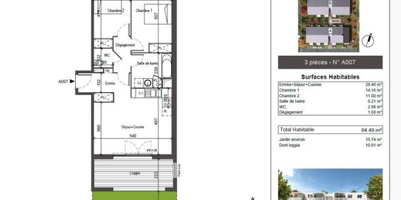 Sans frais d'agence ni garant T3 à Montussan - Photo 3