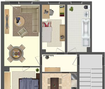 Tolle 3-Raumwohnung in ruhiger Lage - Photo 5