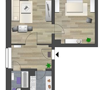 Bezugsfertige 2-Raum-Wohnung mit Balkon - Foto 5