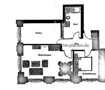 2 Raum Wohnung mit EBK - Zentrum Plauen - Foto 1