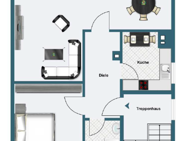 Möblierte 3 Zimmer Wohnung mit Rheinblick in Köln Mülheim - Foto 1