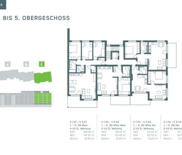 2.5 Zimmer, 57 m², 5. Stock - Photo 4