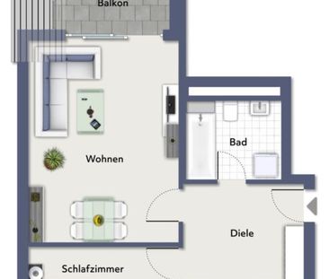 Blömker! Gemütliche 2,5-Raum-Wohnung mit Balkon und Küche in Gelsen... - Foto 1