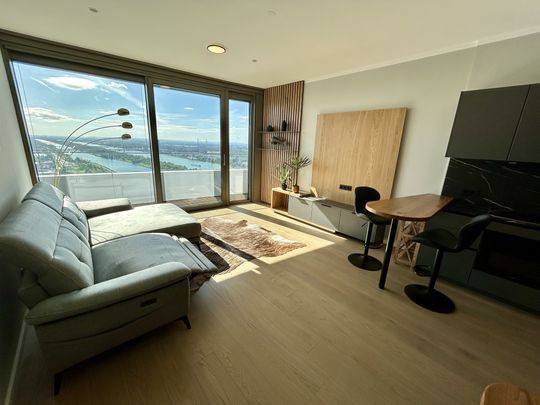 Möbliertes Apartment im 42. Stock mit Weitblick auf die Donau! Pool, Spa und Fitness inklusive! - Photo 1