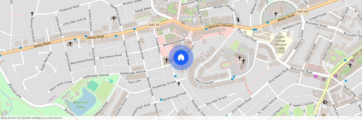 Gwydr Crescent, Uplands