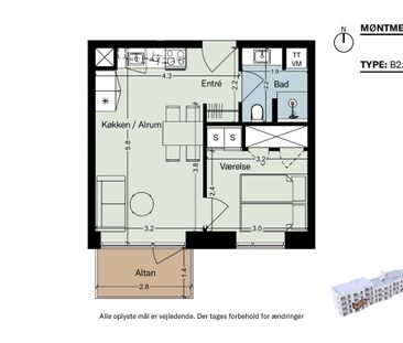 Møntmesterhus – Flot 2-værelses lejlighed med altan samt flere fæll... - Foto 5