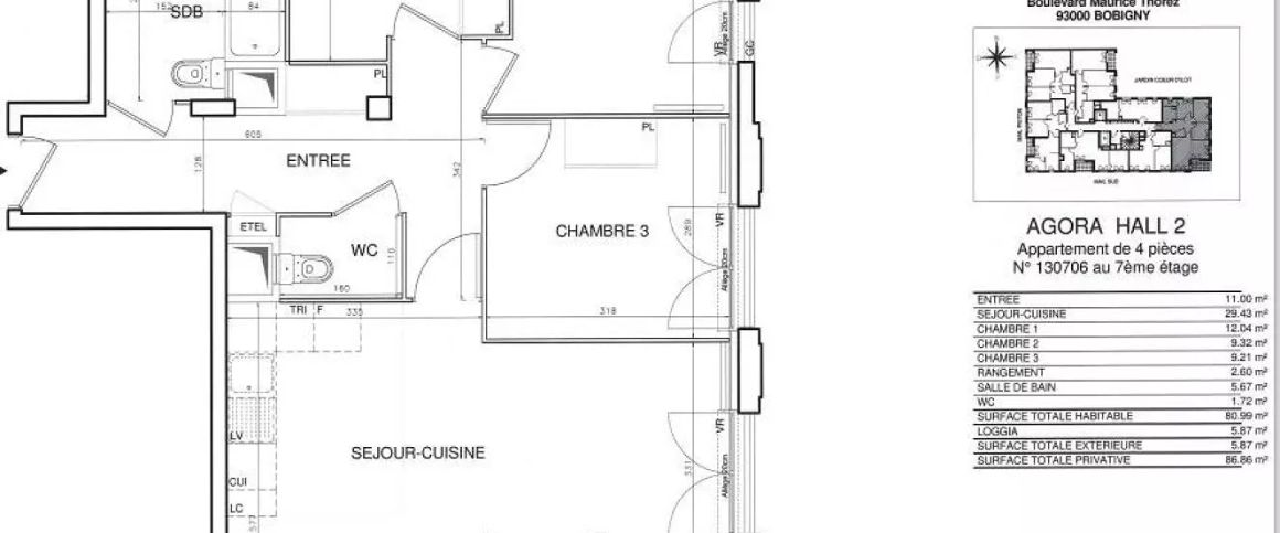 location Appartement T4 DE 80.6m² À BOBIGNY - Photo 1