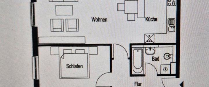 1 möbliertes Zimmer mit Küche / Bad in 2 Zi. Wohnung zu vermieten - Photo 1