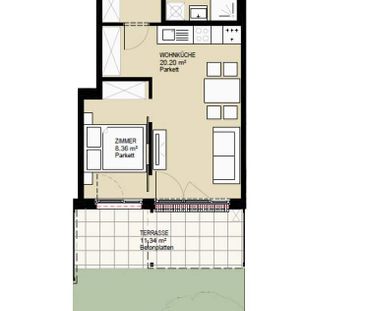Schöne 1,5-Zimmer Wohnung mit Terrasse und Garten - Photo 6
