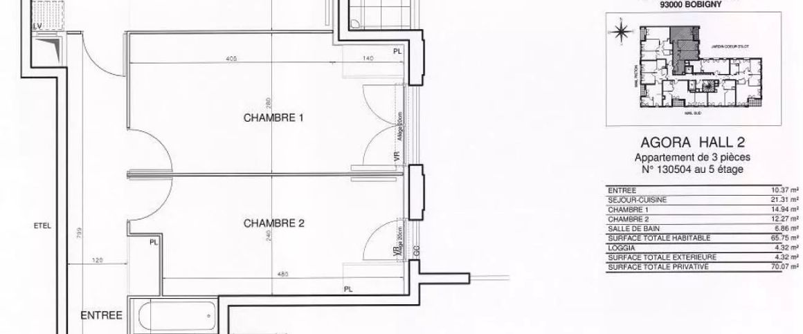 location Appartement T3 DE 65.8m² À BOBIGNY - Photo 1