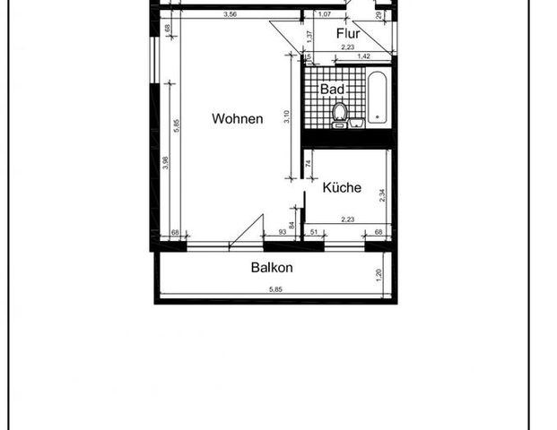 2 Raum-Wohnung mit Balkon - Foto 1