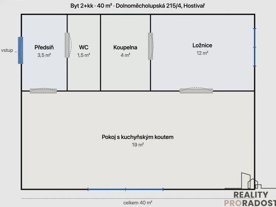 Pronájem bytu 2+kk 40 m2 - Photo 1