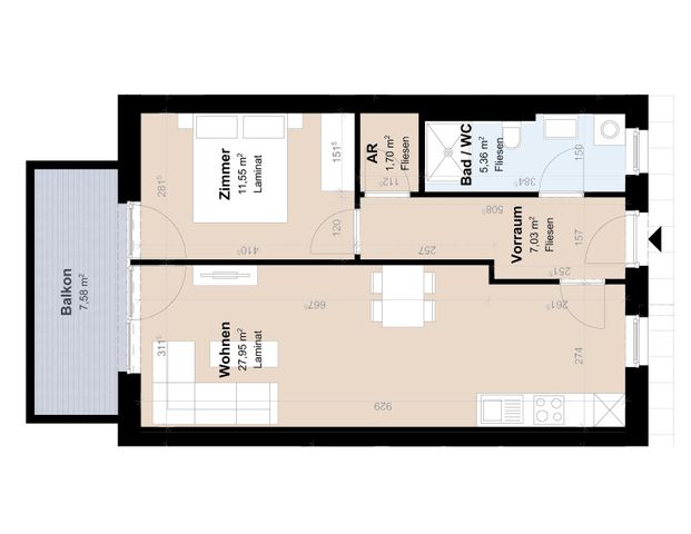 Neubauwohnung mit Balkon - Photo 1
