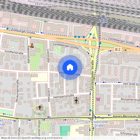 Perhamerstraße, 80687 München Laim ca. 5, 9 km west of Munich-center