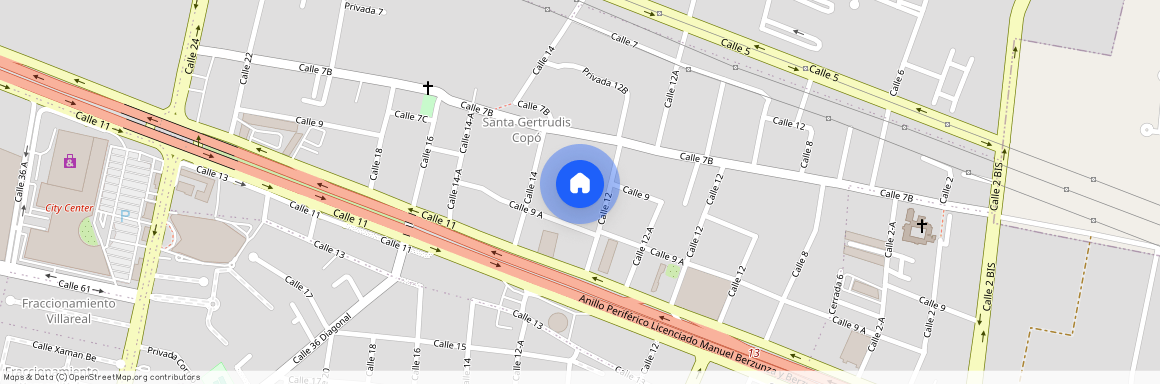 Calle 12, Santa Gertrudis Copó, Mérida, Yucatán, 97113, México