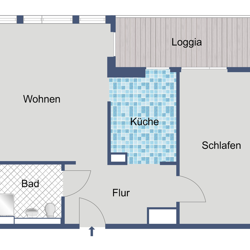Komfortable 2-Zimmer-Wohnung mit Keller im 1. Obergeschoss - Foto 1