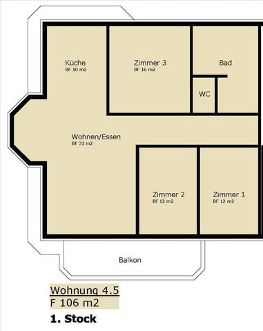 4.5 Zimmer, 106 m², 1. Stock - Photo 5
