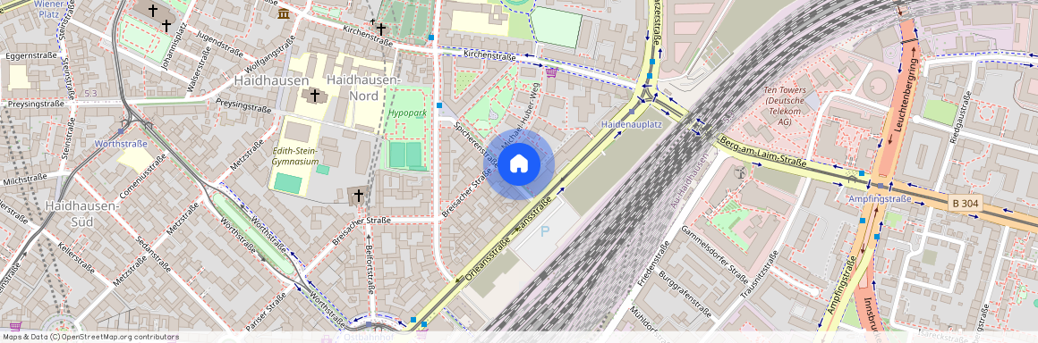 Michael-Huber-Weg, 81667 München Au-Haidhausen ca. 2, 2 km south-east of Munich-center