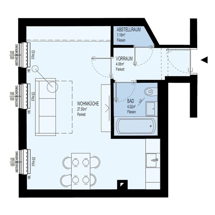 TOPLAGE NÄHE LANDSTRASSER HAUPTSTRASSE | HELLE SINGLE-WOHNUNG | MODERNE EINBAUKÜCHE - Foto 1