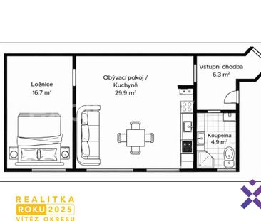 Pronájem bytu 2+kk 57 m2 - Fotografie 5