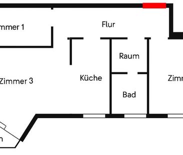 72m² ruhige Lage 3 Zimmer, Südwestbalkon Wohnzimmer (umfassend sani... - Photo 1
