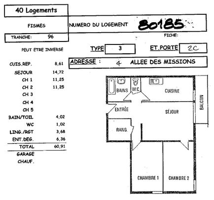 Location appartement T3 60.91m² à Fismes (51170) Loyer CC * : 475.41 € Réf : ER.80185 - Photo 1