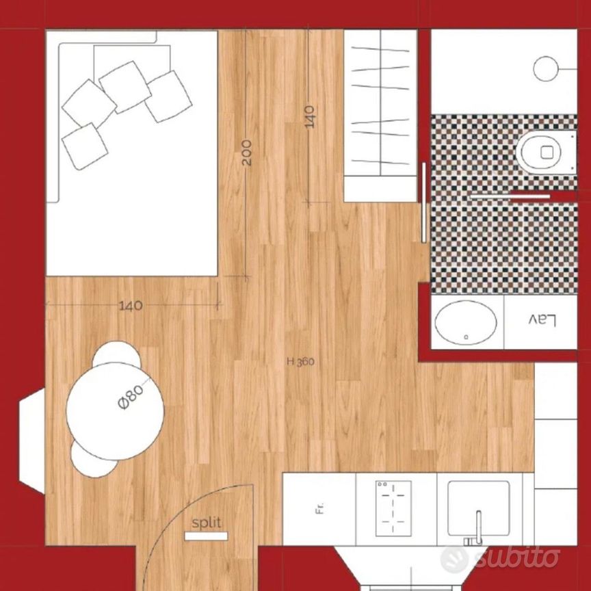 MONOLOCALE CROCETTA : 310 euro spese minime - Foto 2