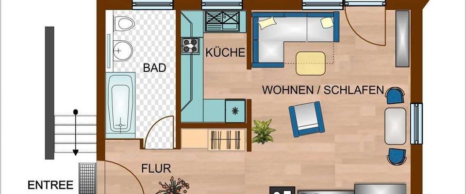 HARTENSTEIN ** 1-Raum-Whg. mit Balkon & EBK - Photo 1