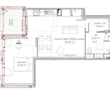 Appartement à louer 2 pièces 48.34m² - Photo 4