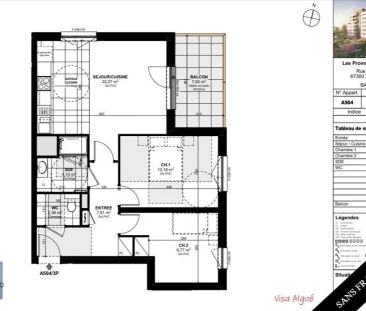Appartement à louer 3 pièces 58.5m² - Photo 1