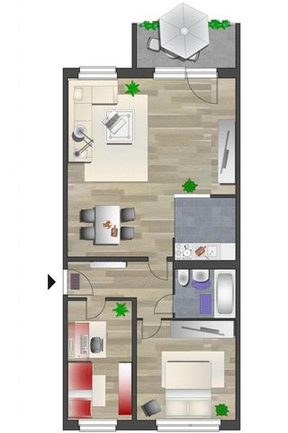 3-Raum-Wohnung und den Spielplatz im Wohnumfeld - Photo 3