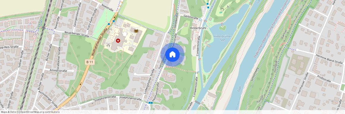 Heilmannstraße, 81479 München Solln ca. 6, 9 km south-west of Munich-center