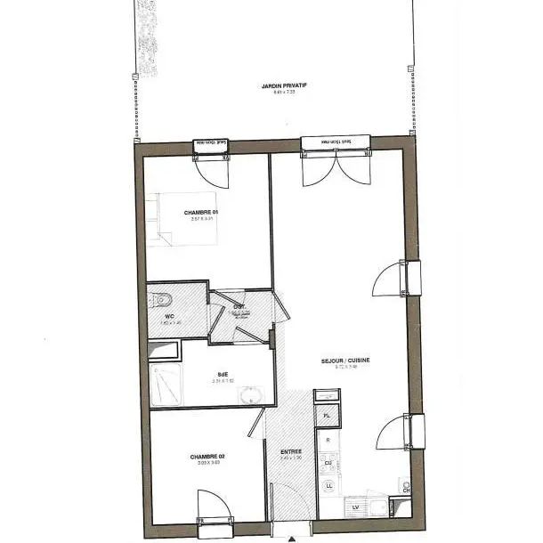 Appartement à louer 3 pièces 64.19m² - Photo 2