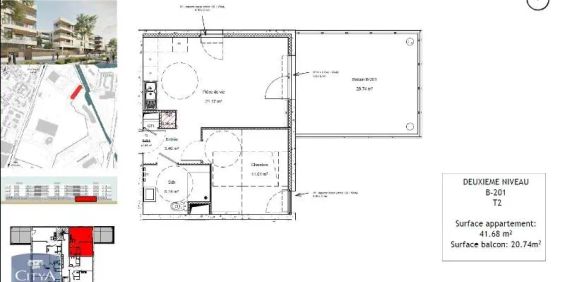 Appartement à louer 2 pièces 41.68m² - Photo 3