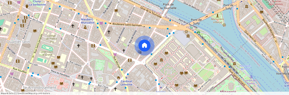 rue du Cardinal Lemoine, entre rue Monge et Bd St-Germain 75005 Paris (5e arrondissement)